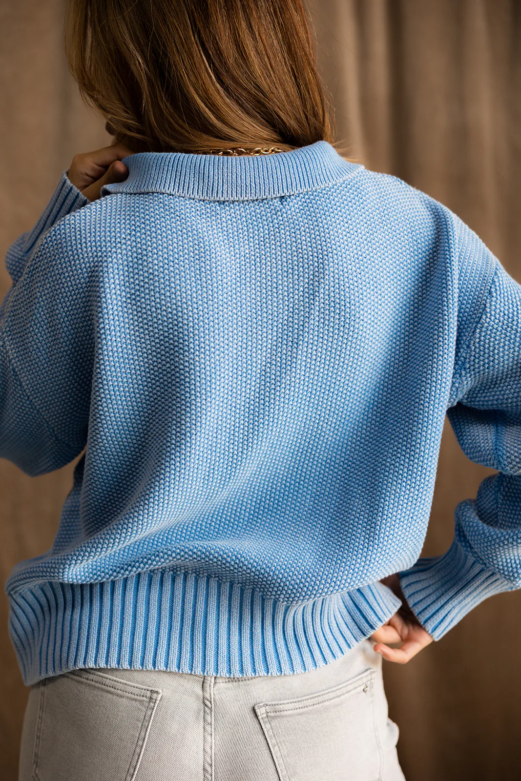 Mina Washed Blue Hoodie Sweater - Image 13