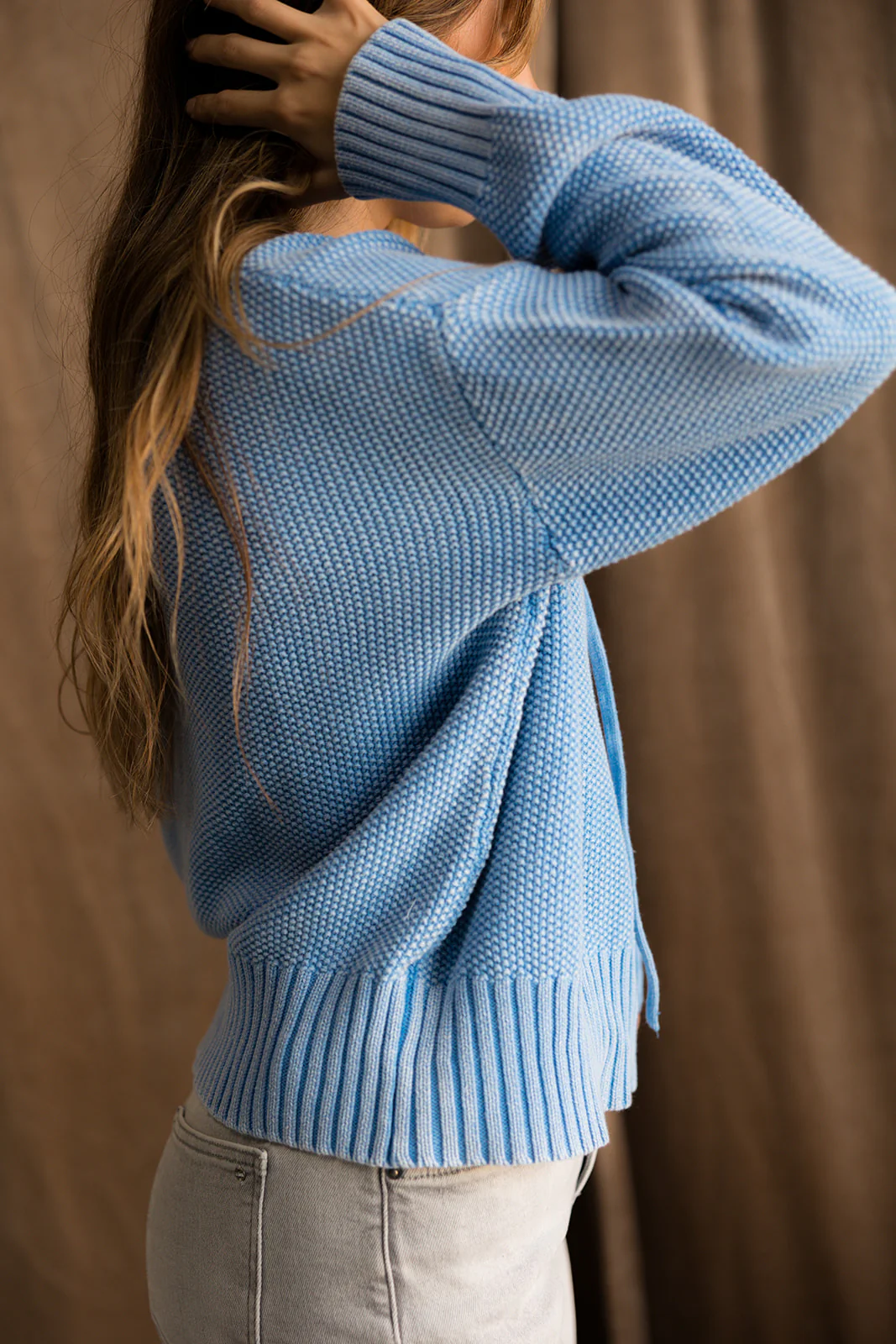 Mina Washed Blue Hoodie Sweater - Image 3