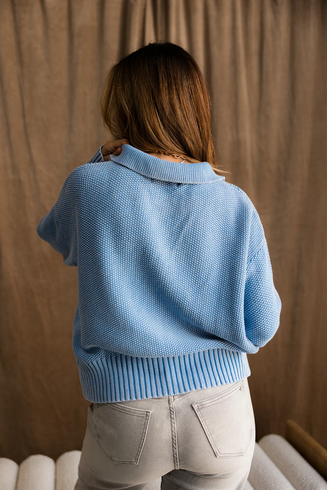 Mina Washed Blue Hoodie Sweater - Image 4