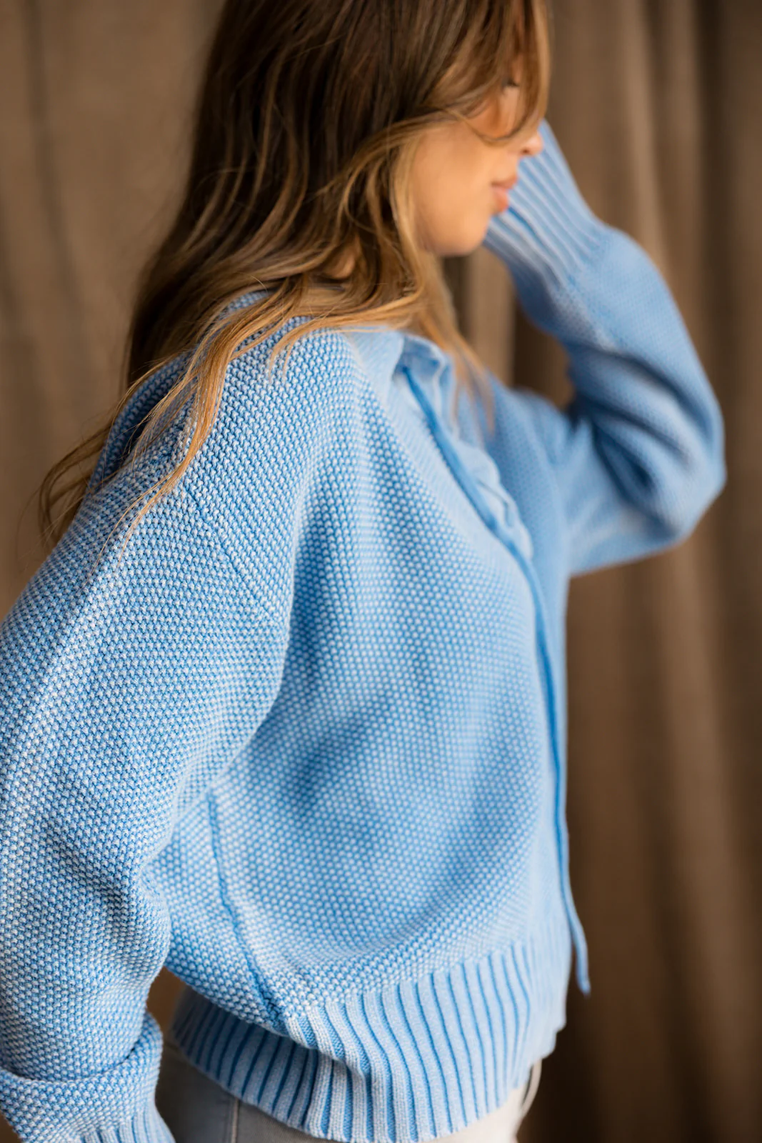 Mina Washed Blue Hoodie Sweater - Image 9