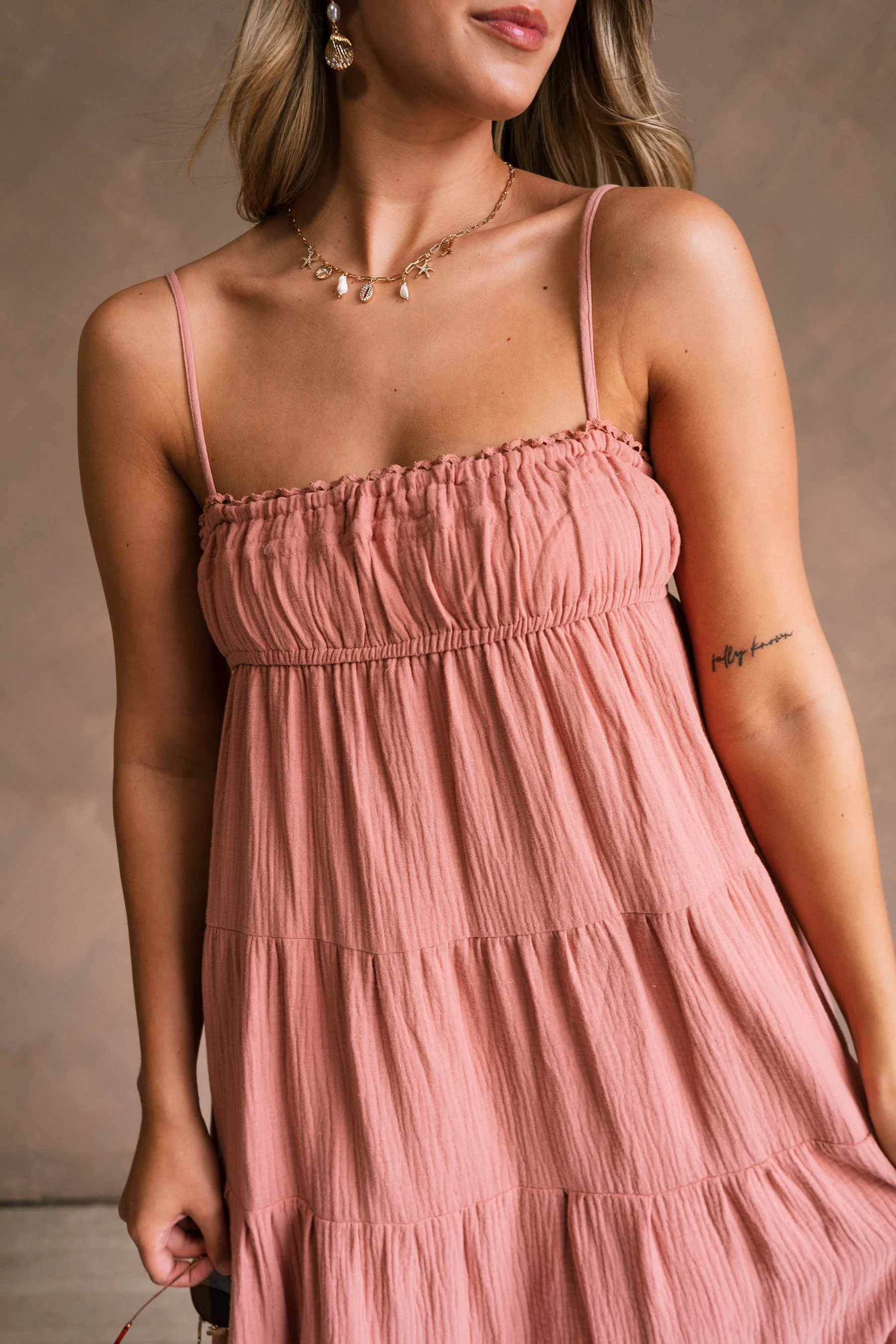 Miranda Dark Mauve Gauze Maxi Dress - Image 11