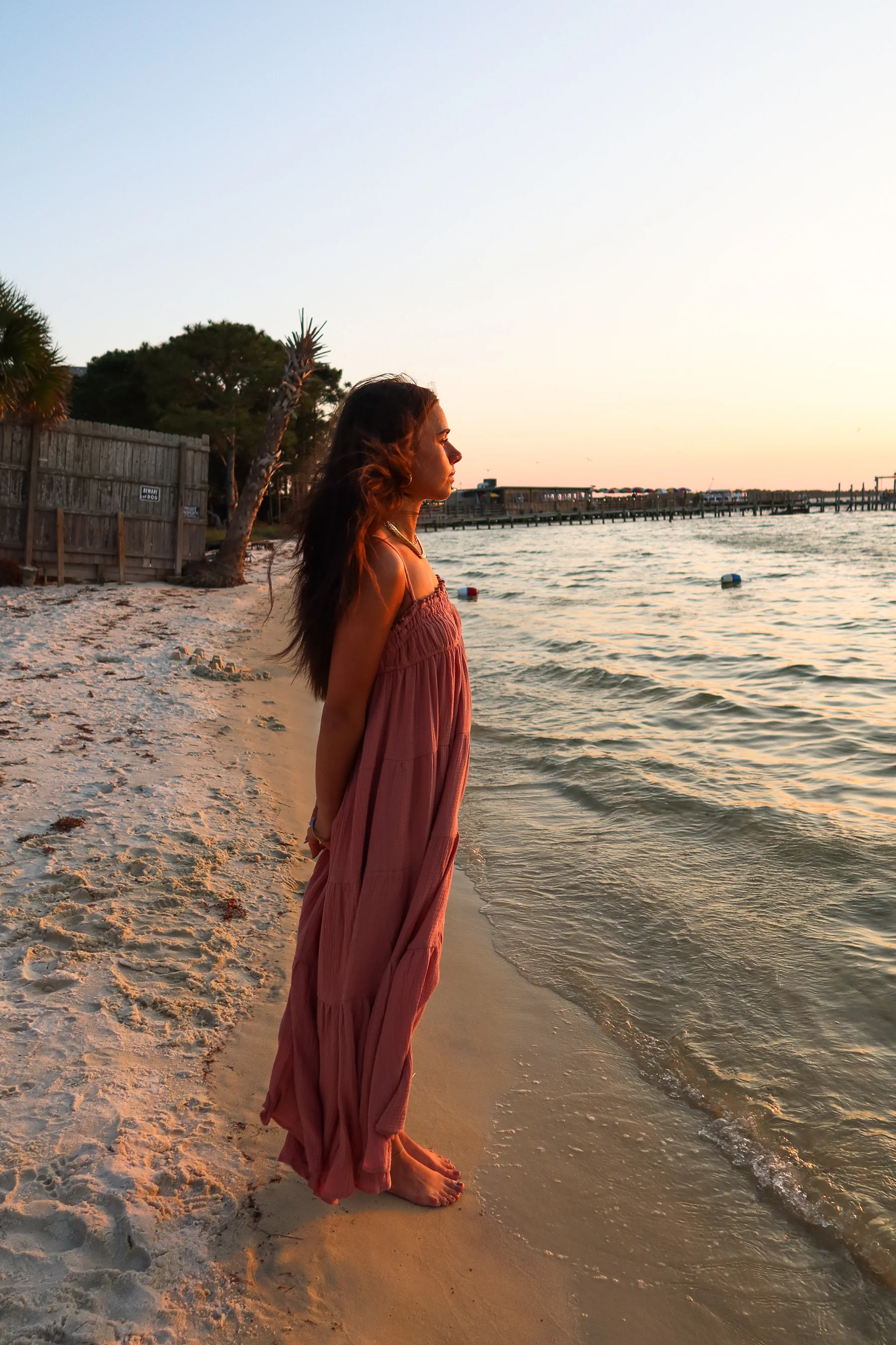 Miranda Dark Mauve Gauze Maxi Dress - Image 2