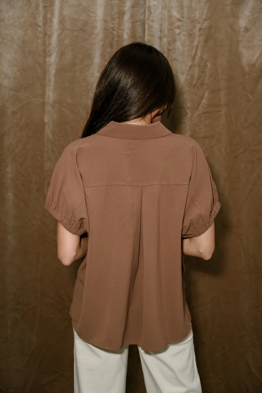 Misha Brown Short Sleeve Top - Image 8
