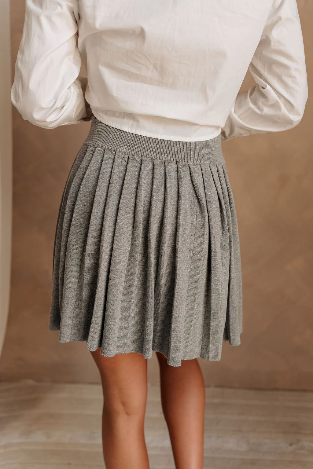 Misha Grey Pleated Mini Skirt - Image 8