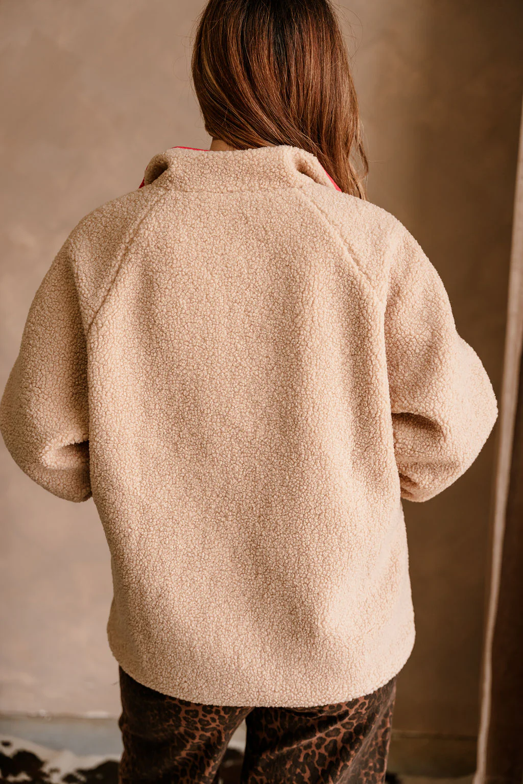 Margot Mocha Shearling & Red Jacket - Image 8