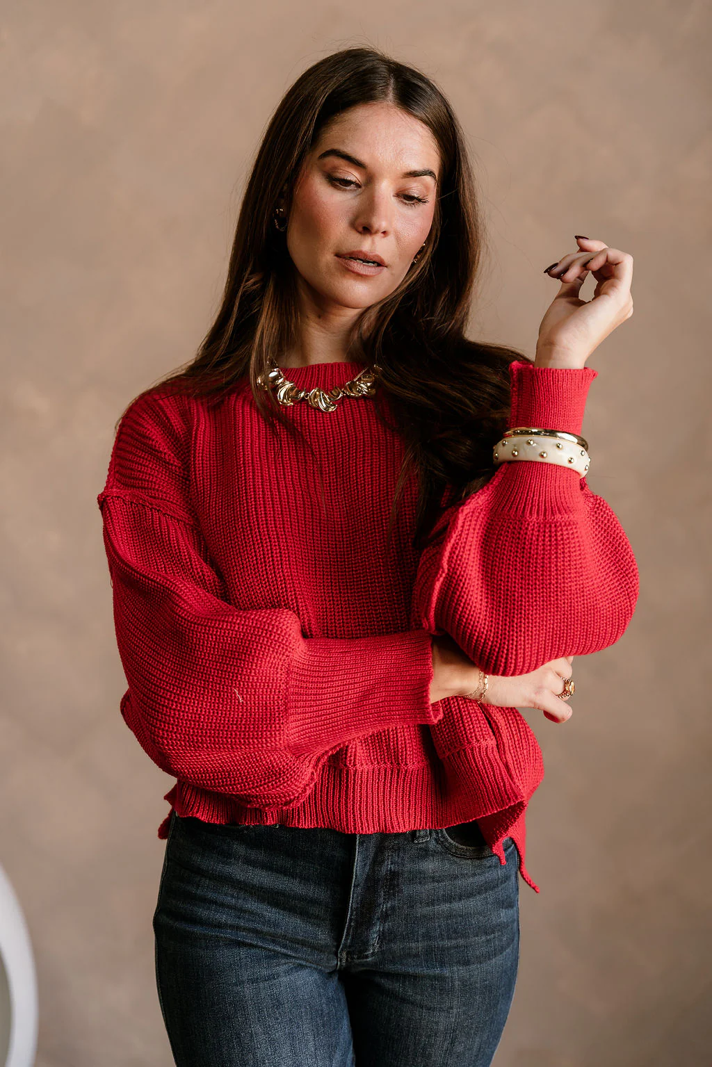 Molly Red Long Sleeve Sweater - Image 3