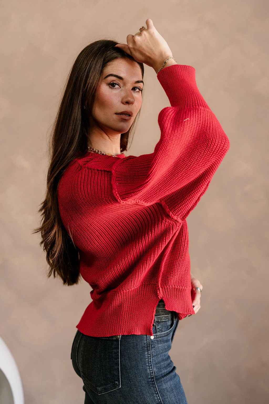 Molly Red Long Sleeve Sweater - Image 7