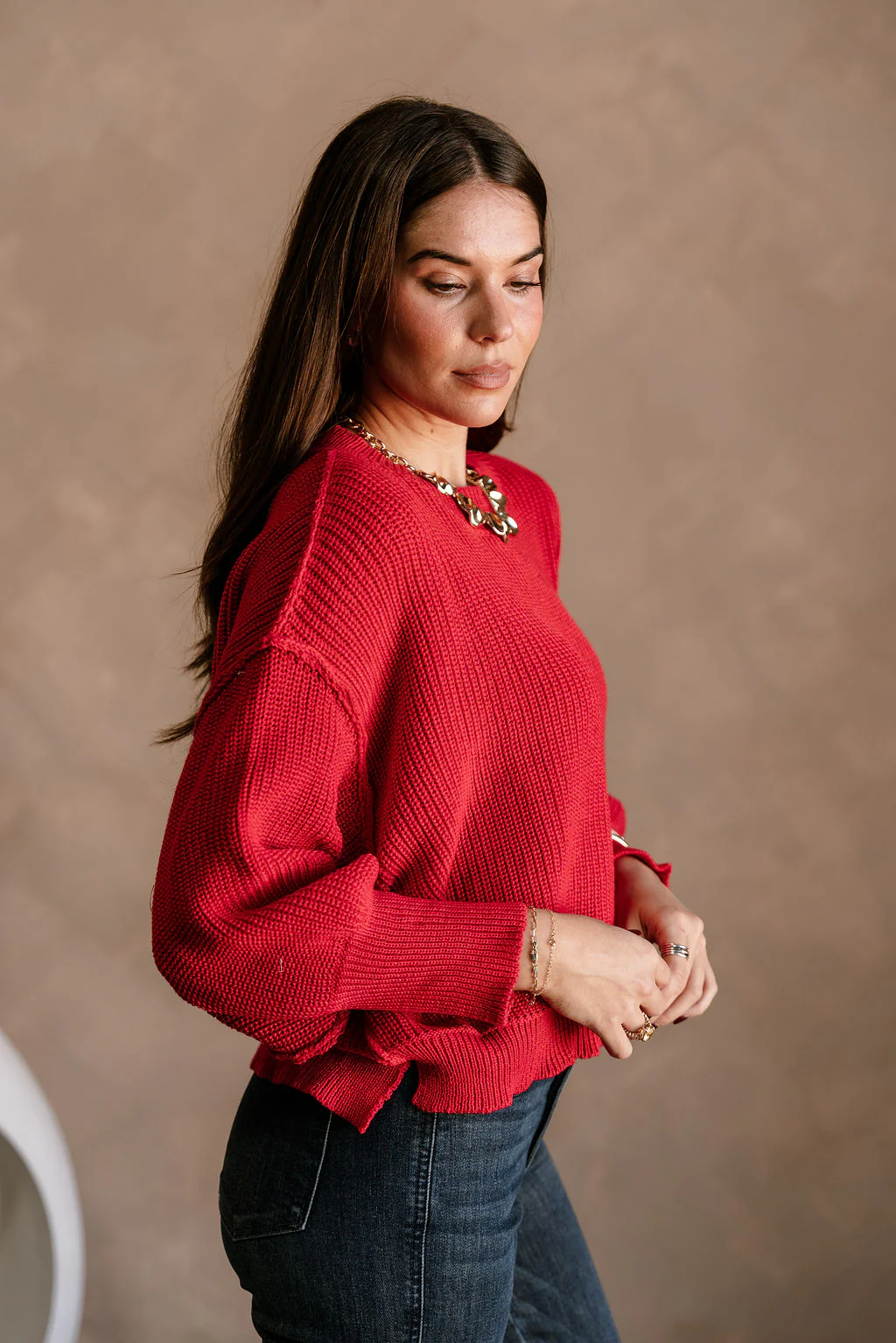 Molly Red Long Sleeve Sweater - Image 8