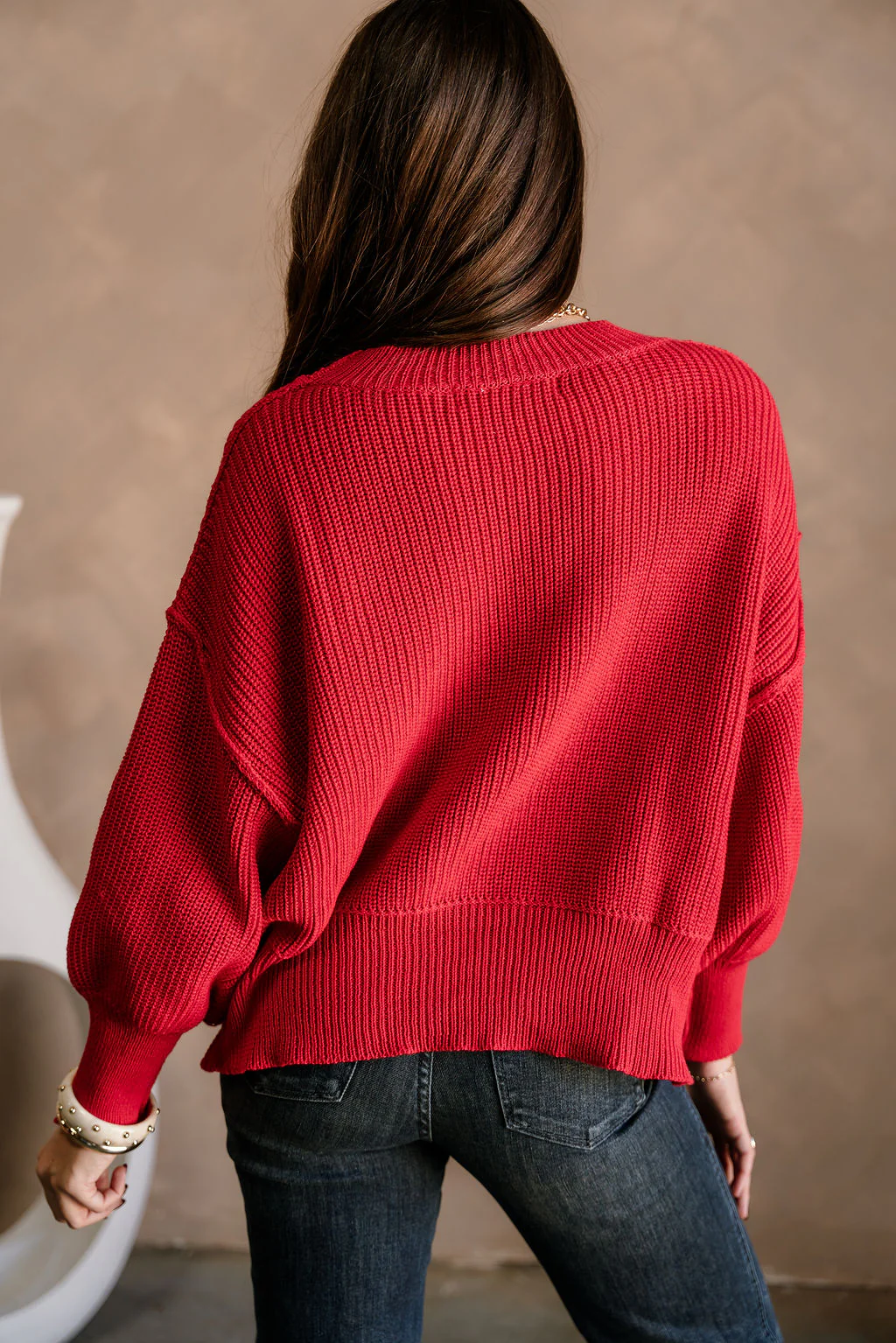 Molly Red Long Sleeve Sweater - Image 9