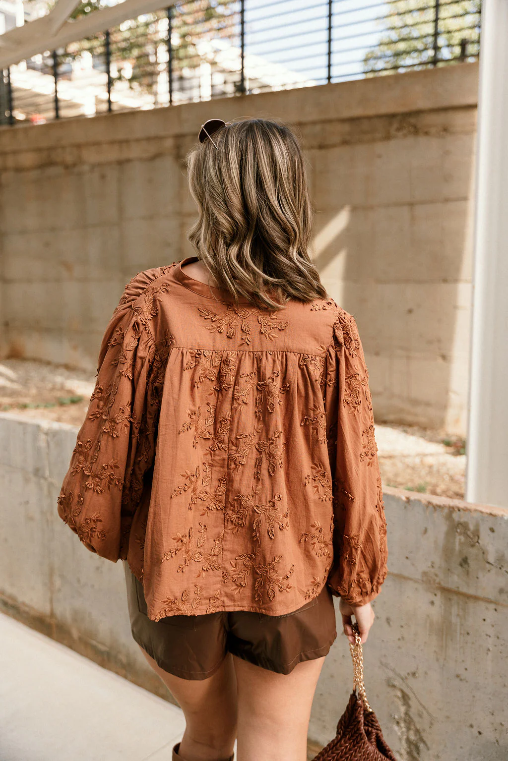Monica Brown Embroidered Long Sleeve Top - Image 4