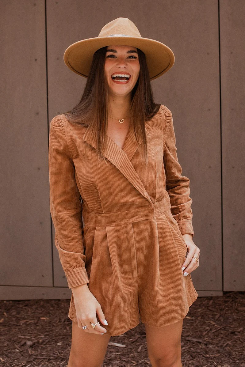 More Than Enough Romper In Camel