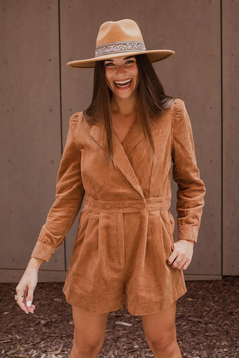 More Than Enough Romper In Camel - Image 3