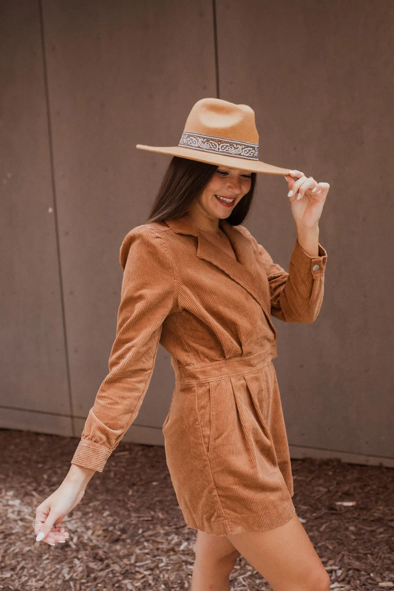 More Than Enough Romper In Camel - Image 4