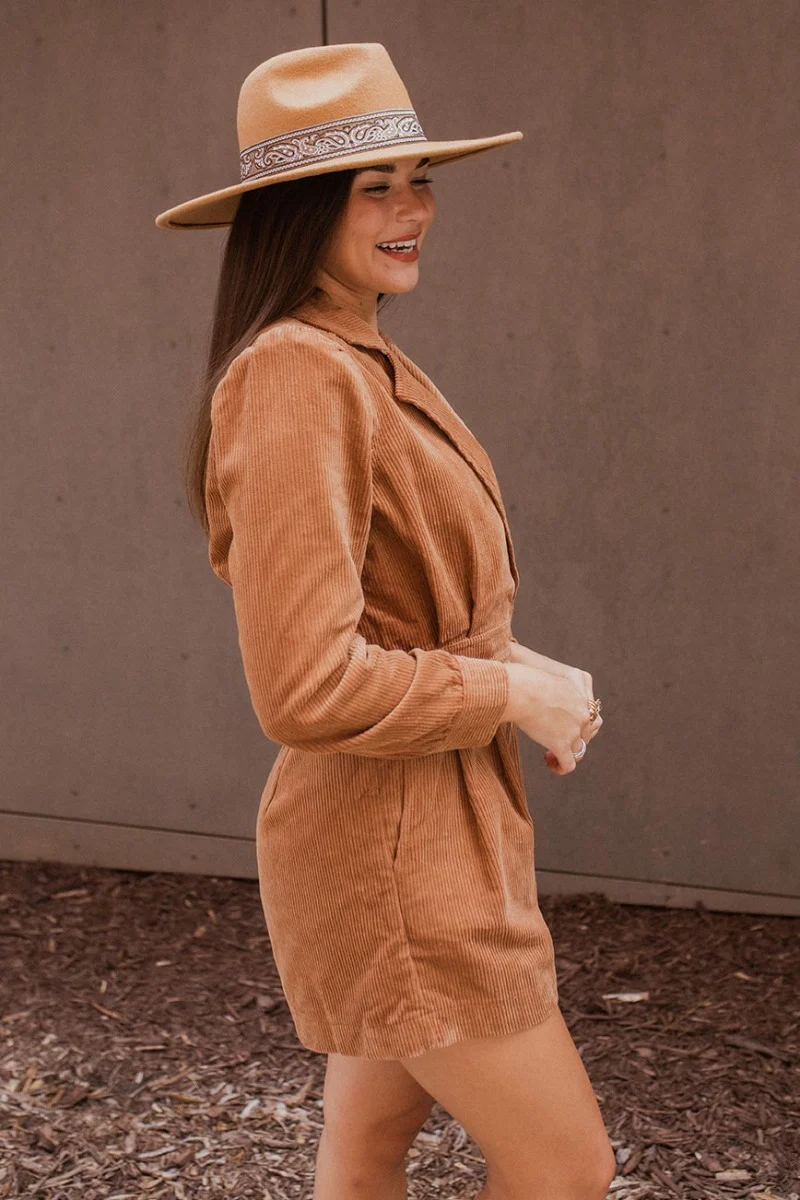 More Than Enough Romper In Camel - Image 5