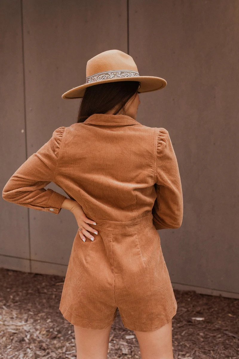 More Than Enough Romper In Camel - Image 7
