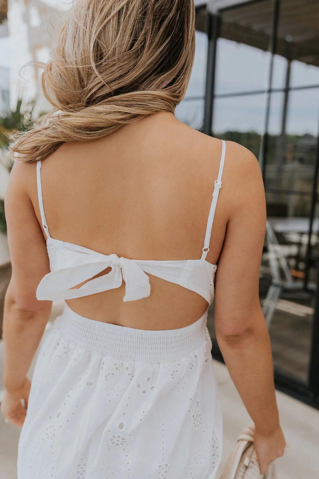 Morgan Off White Eyelet Maxi Dress - Image 7