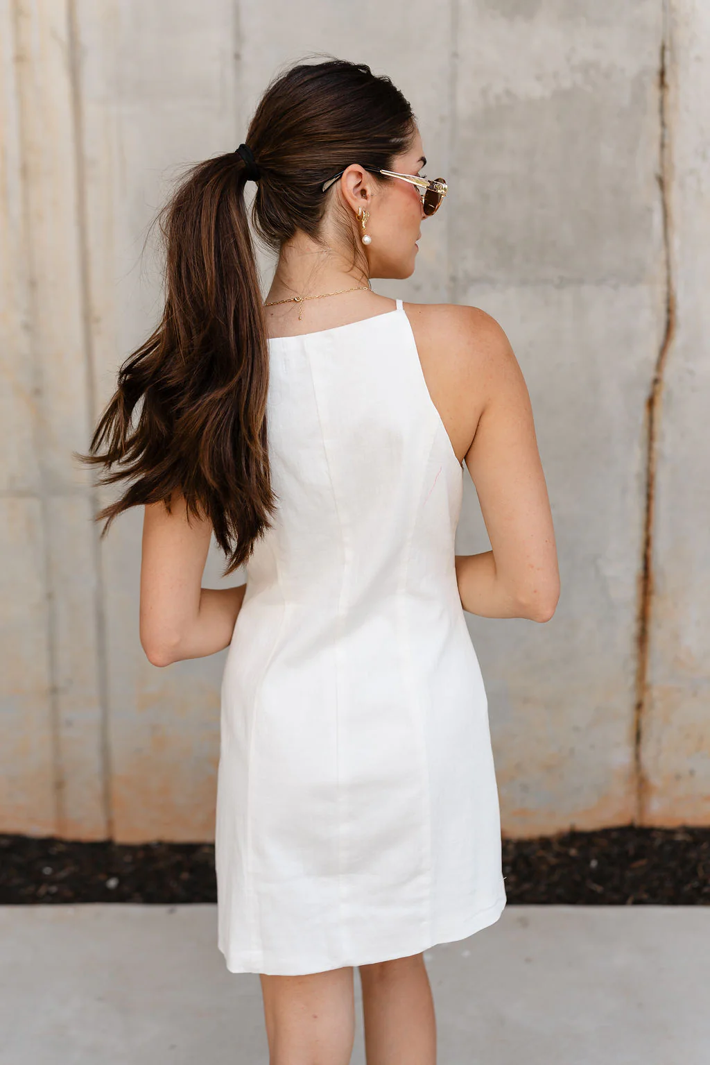 Morgan White Button Front Mini Dress - Image 9