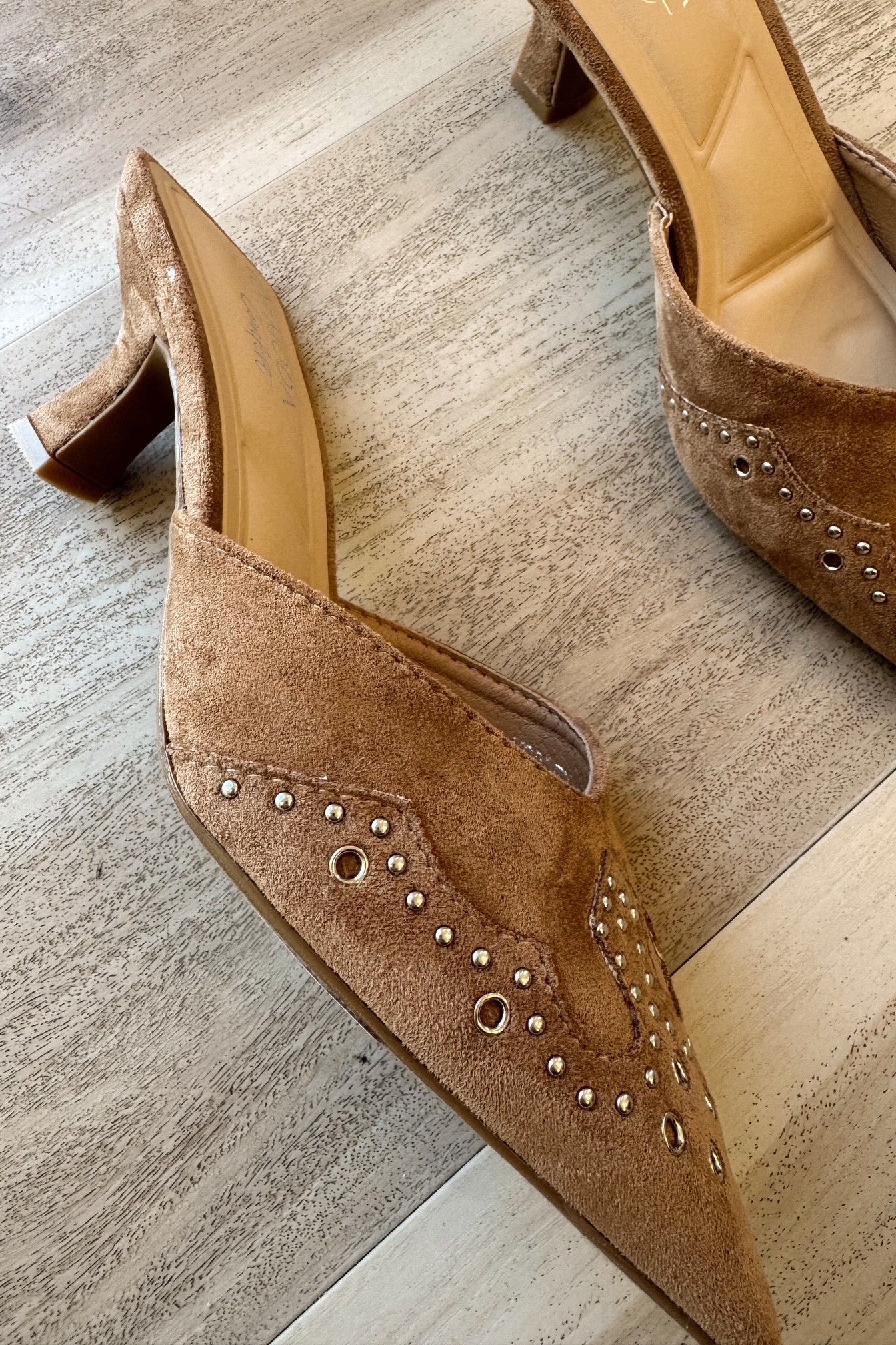 Morley Camel Suede Embellished Mule - Image 5
