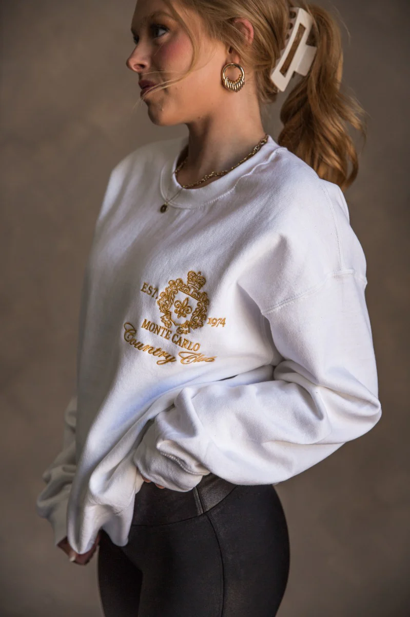 Monte Carlo White Long Sleeve Sweatshirt - Image 6