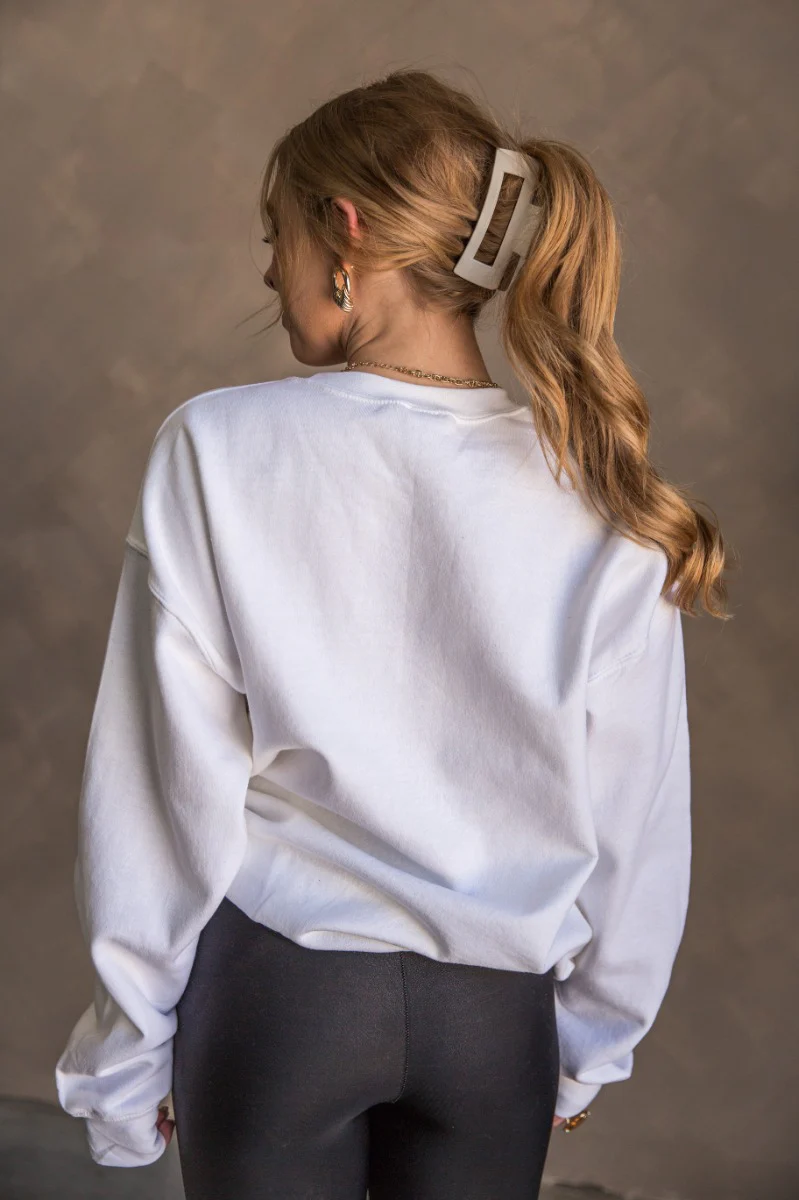 Monte Carlo White Long Sleeve Sweatshirt - Image 8