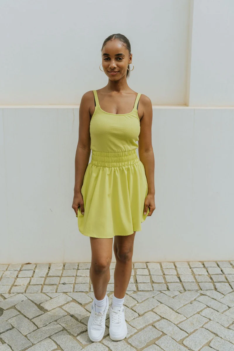 Movement Mini Dress in Lime - Image 4