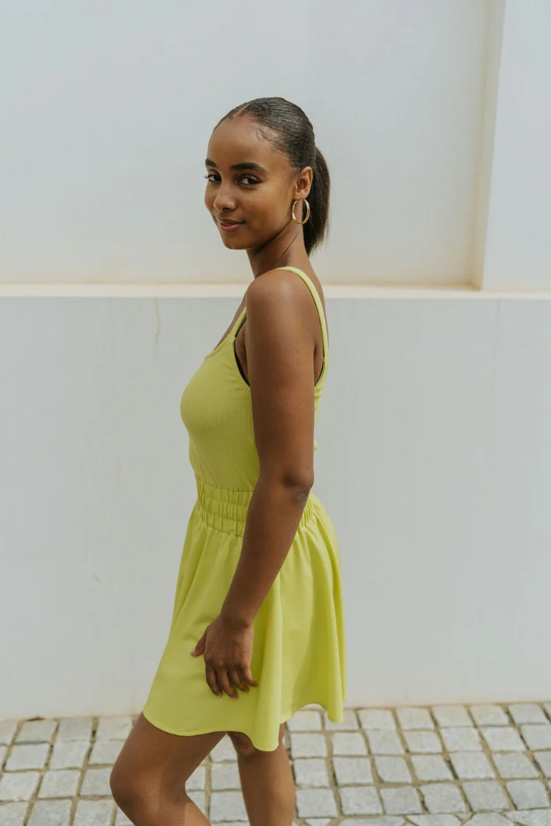 Movement Mini Dress in Lime - Image 5