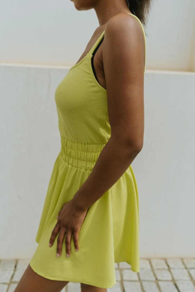 Movement Mini Dress in Lime - Image 6