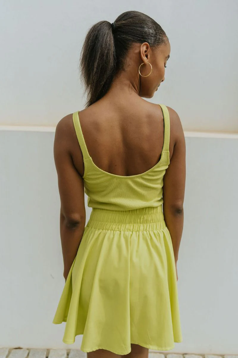 Movement Mini Dress in Lime - Image 7