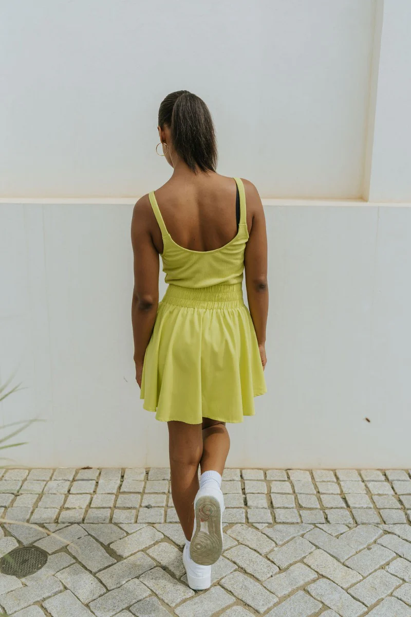 Movement Mini Dress in Lime - Image 8