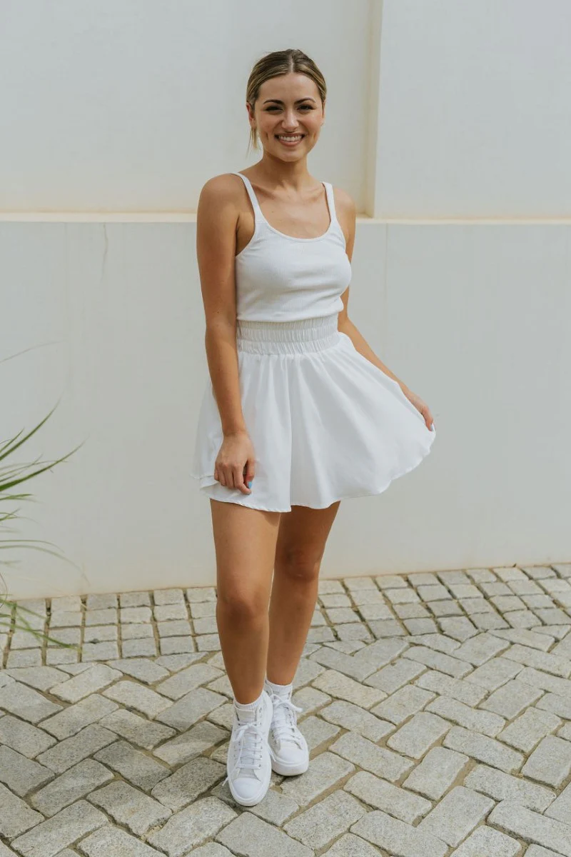 Movement Mini Dress in White - Image 3