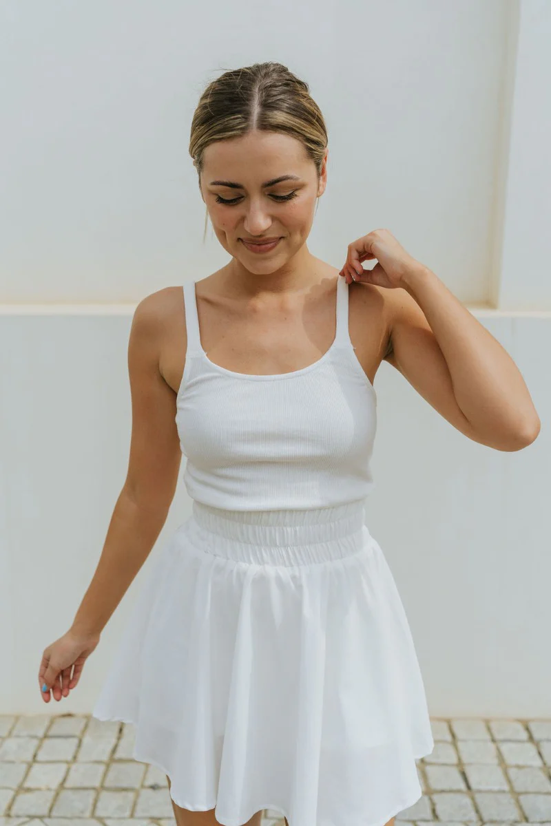 Movement Mini Dress in White - Image 4