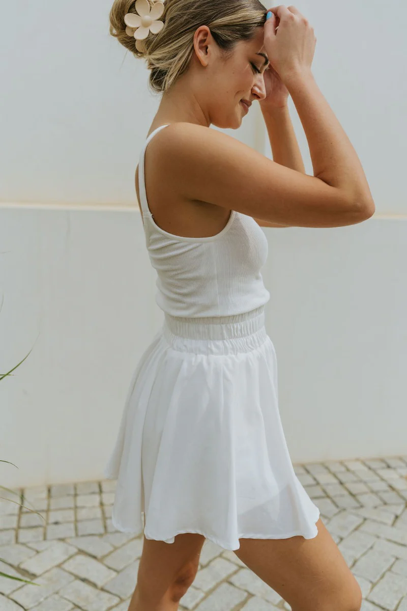 Movement Mini Dress in White - Image 5