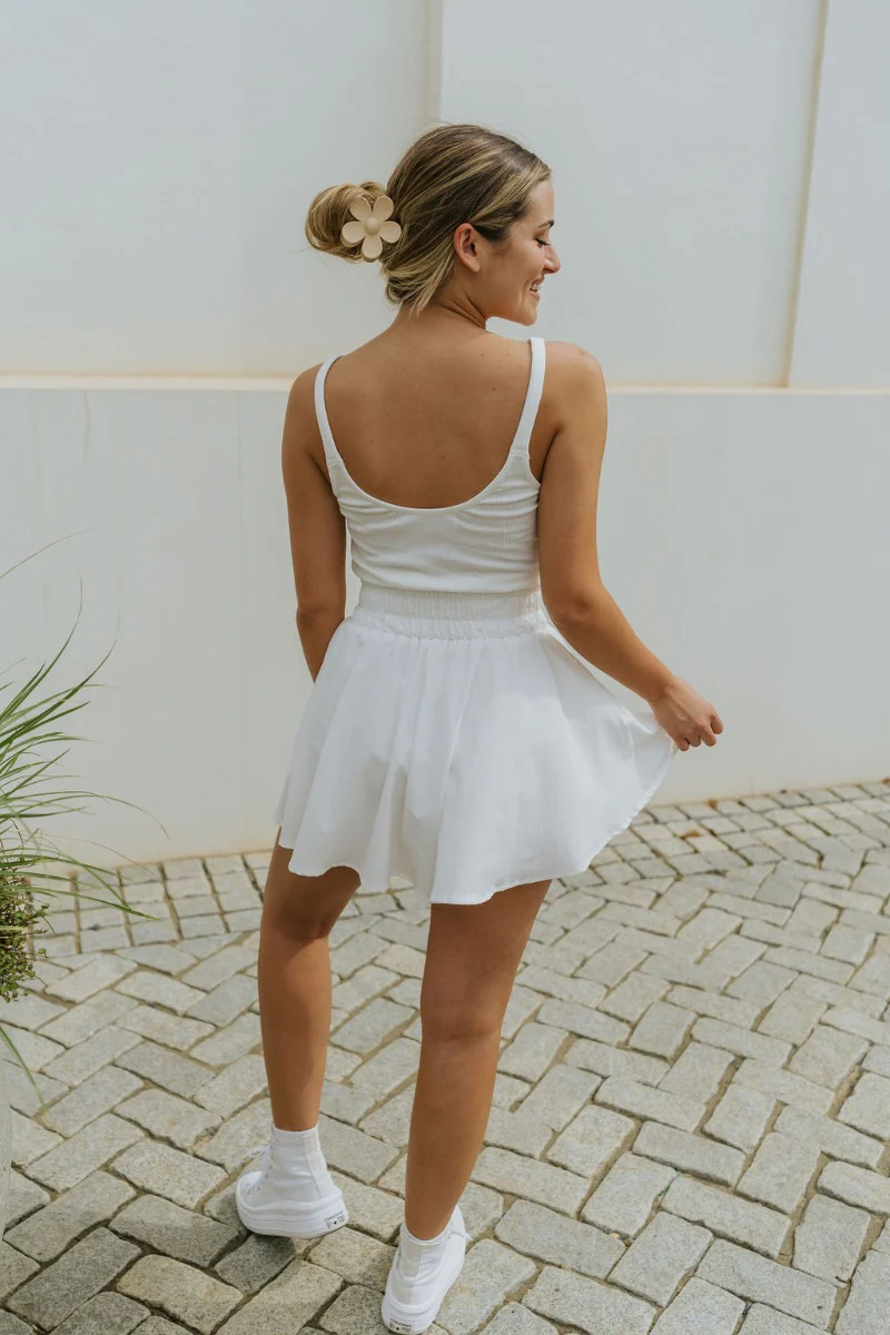 Movement Mini Dress in White - Image 7