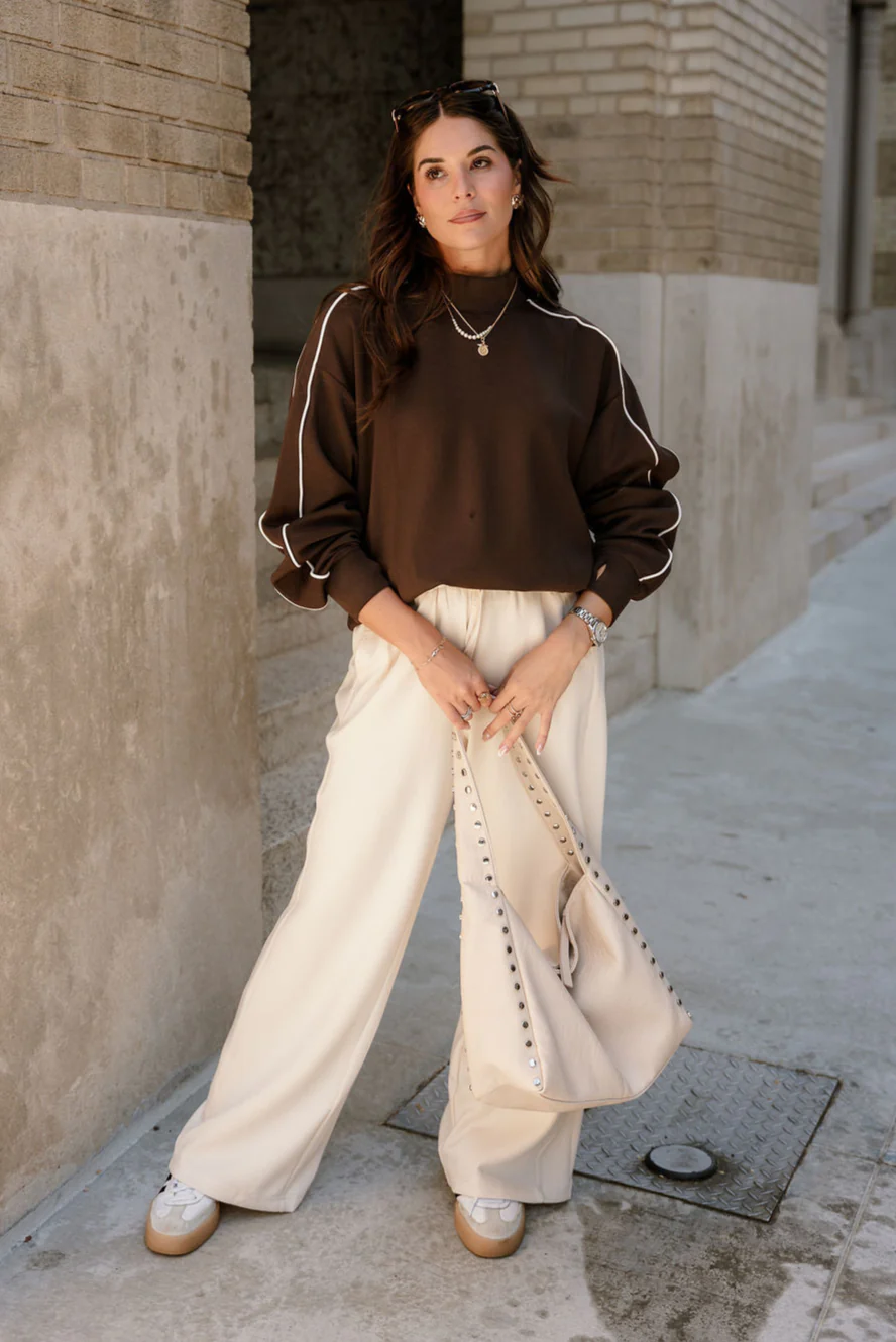 Murphy Espresso Brown & Cream Sweatshirt