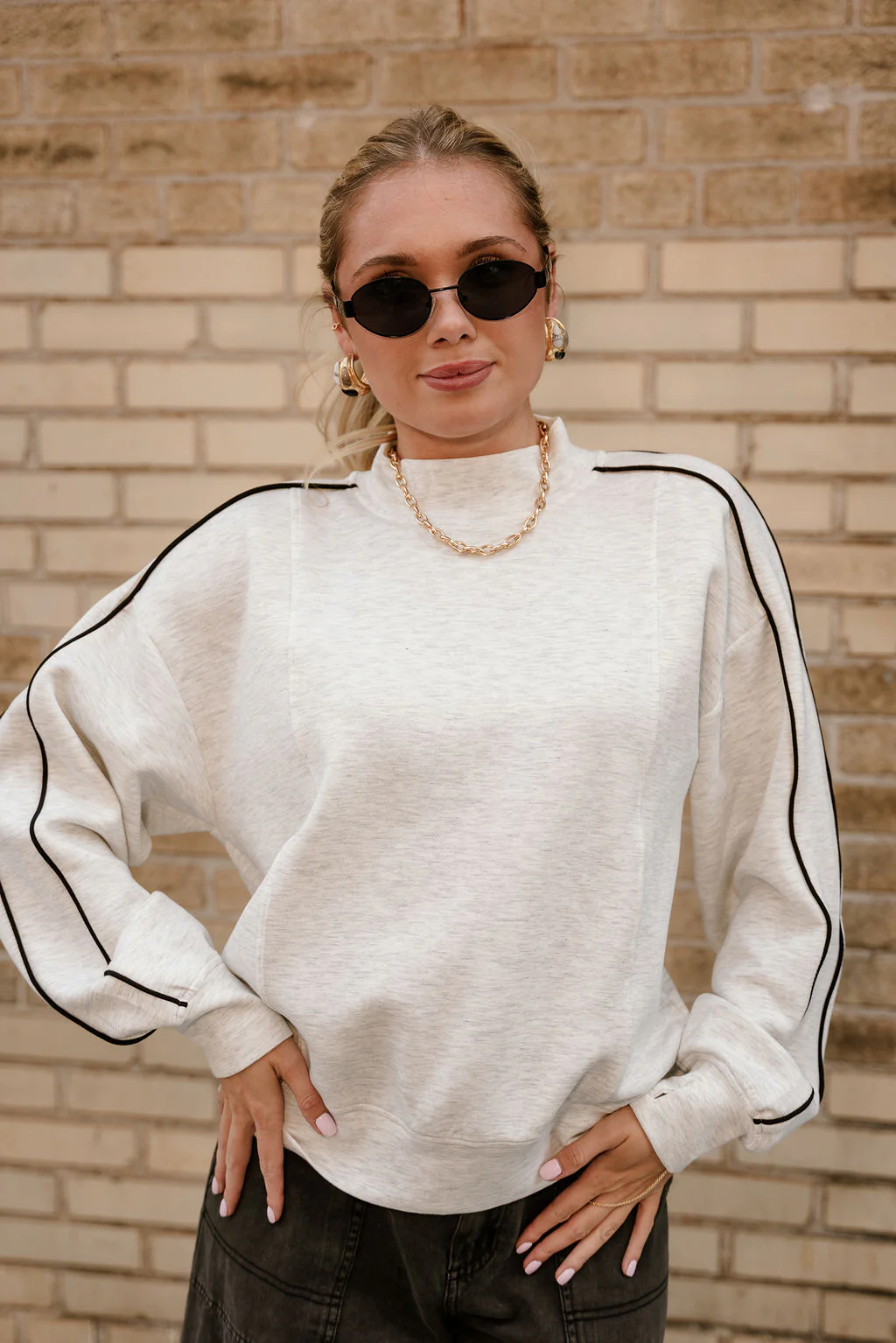 Murphy Heather Grey & Black Sweatshirt