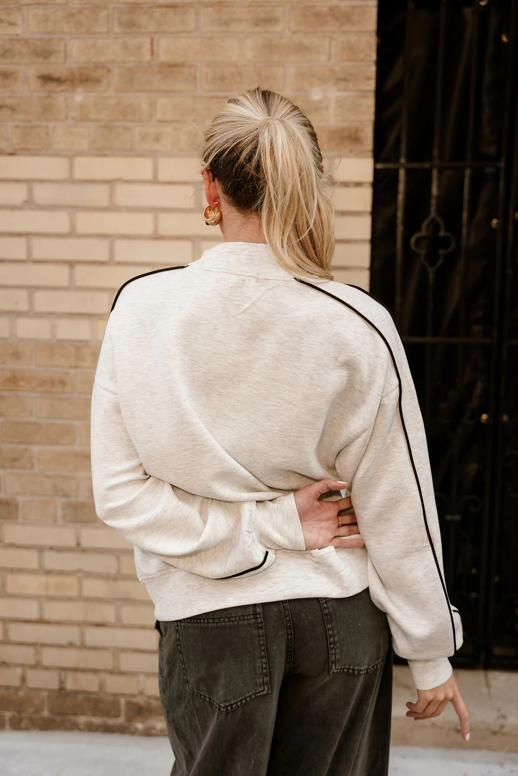 Murphy Heather Grey & Black Sweatshirt - Image 4