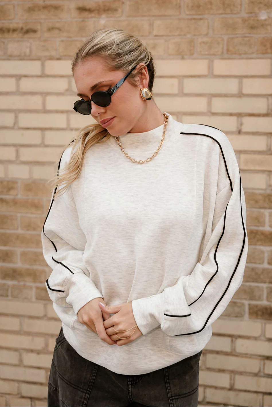Murphy Heather Grey & Black Sweatshirt - Image 5