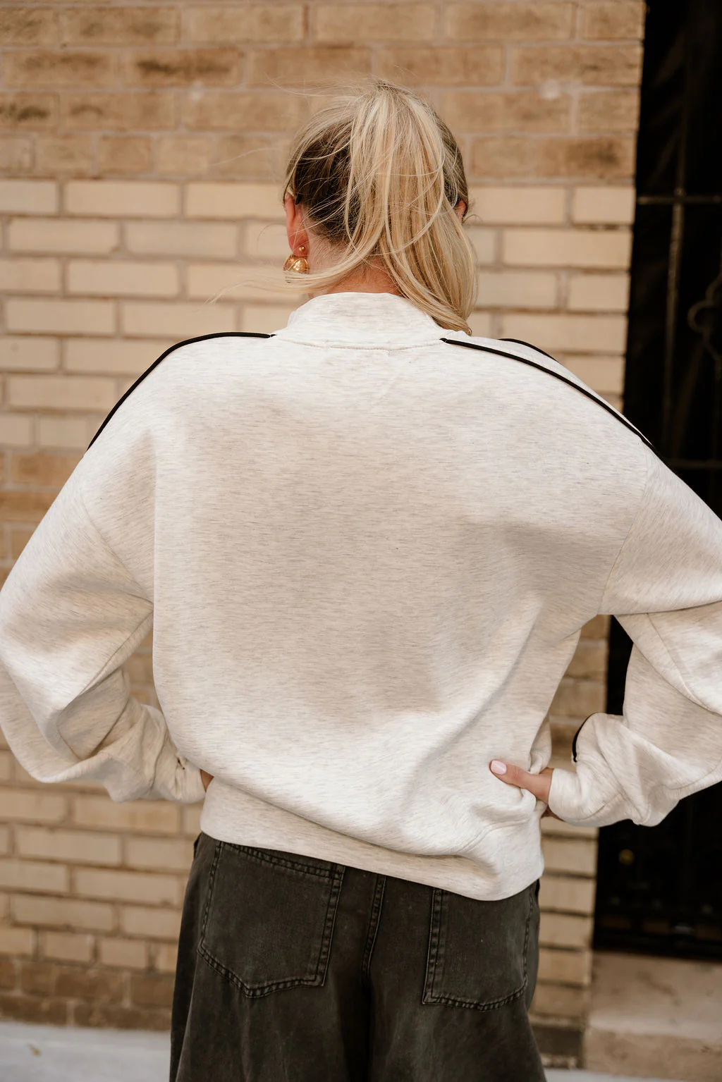 Murphy Heather Grey & Black Sweatshirt - Image 7