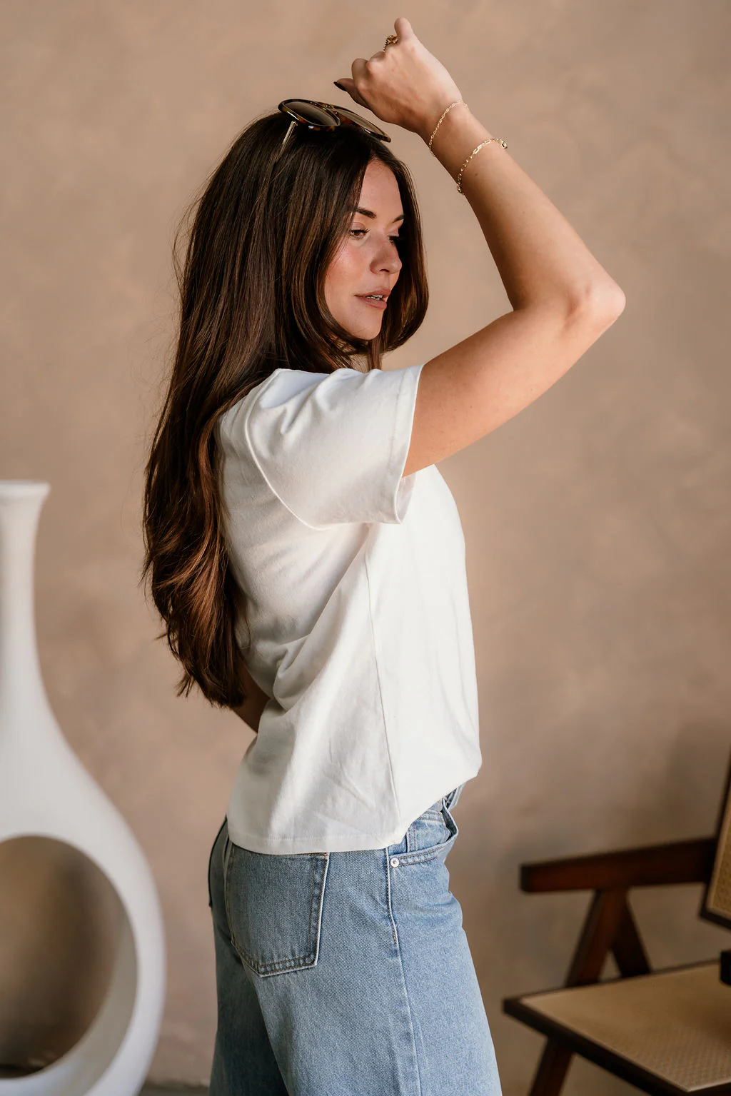 Myla Ivory Cotton Short Sleeve Top - Image 3