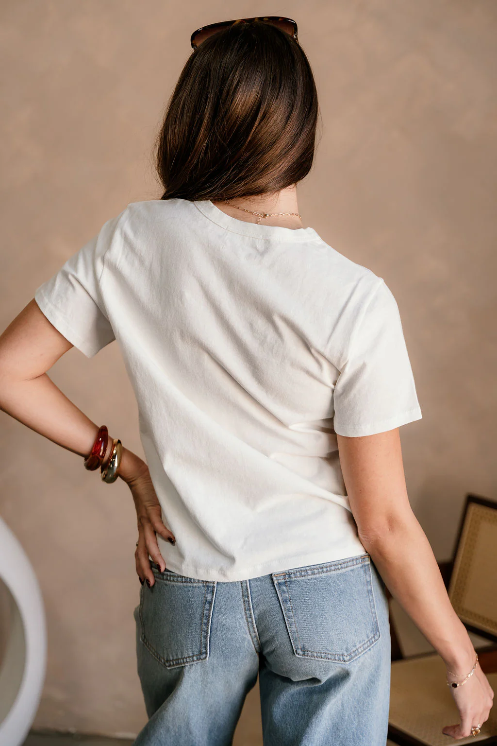 Myla Ivory Cotton Short Sleeve Top - Image 4