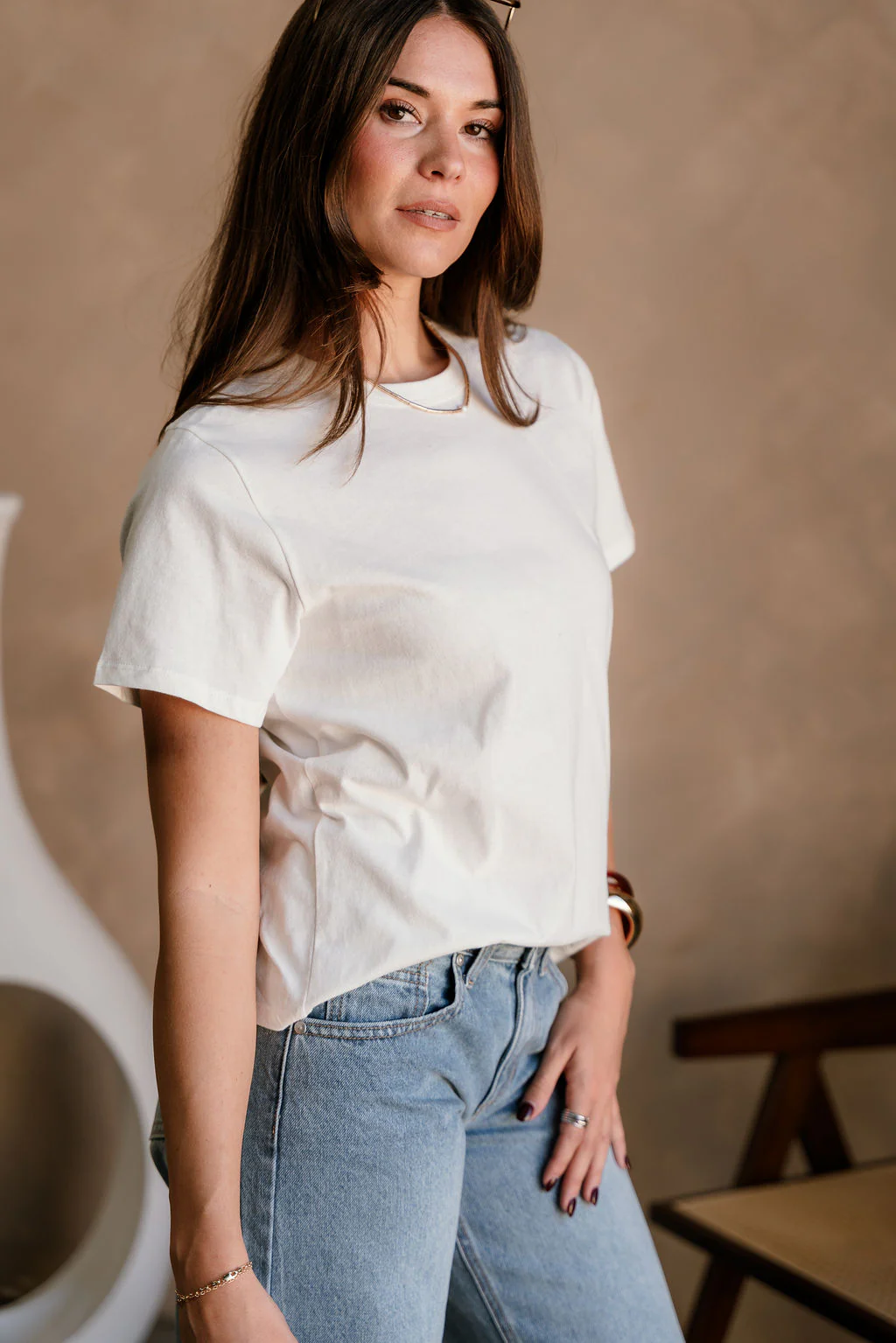 Myla Ivory Cotton Short Sleeve Top - Image 7
