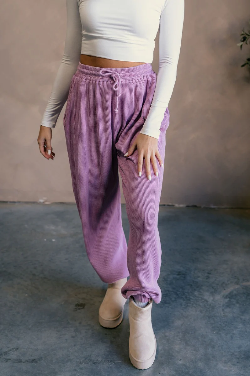 Myla Vintage Purple Drawstring Jogger Pants - Image 4
