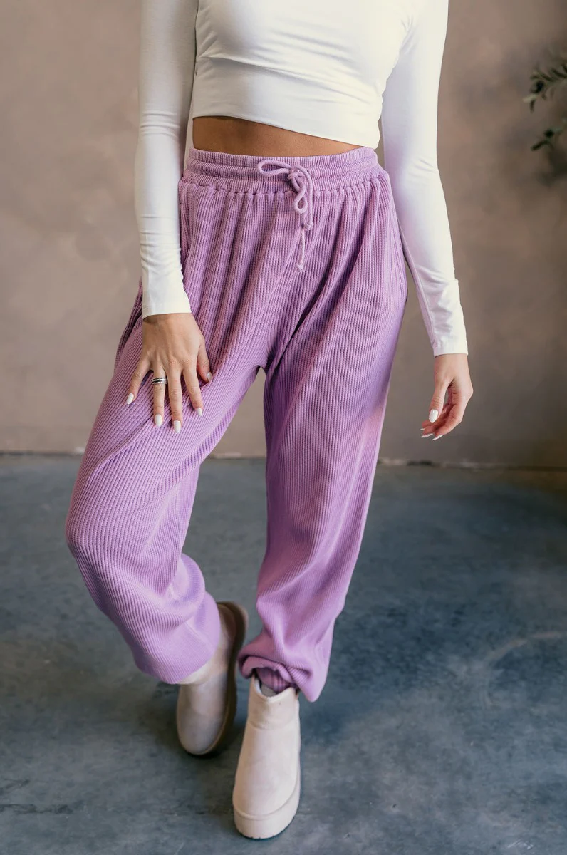 Myla Vintage Purple Drawstring Jogger Pants - Image 5