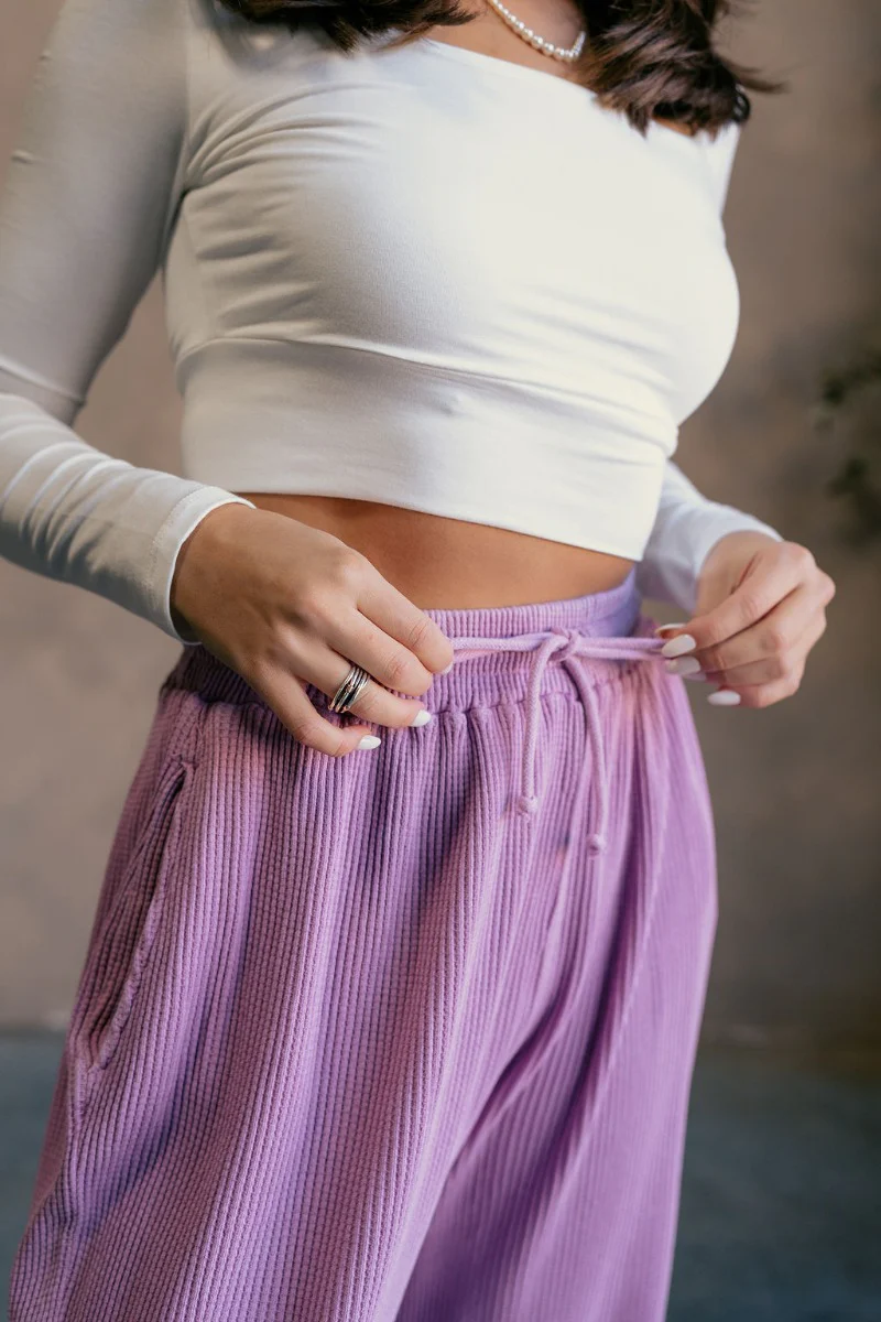 Myla Vintage Purple Drawstring Jogger Pants - Image 6