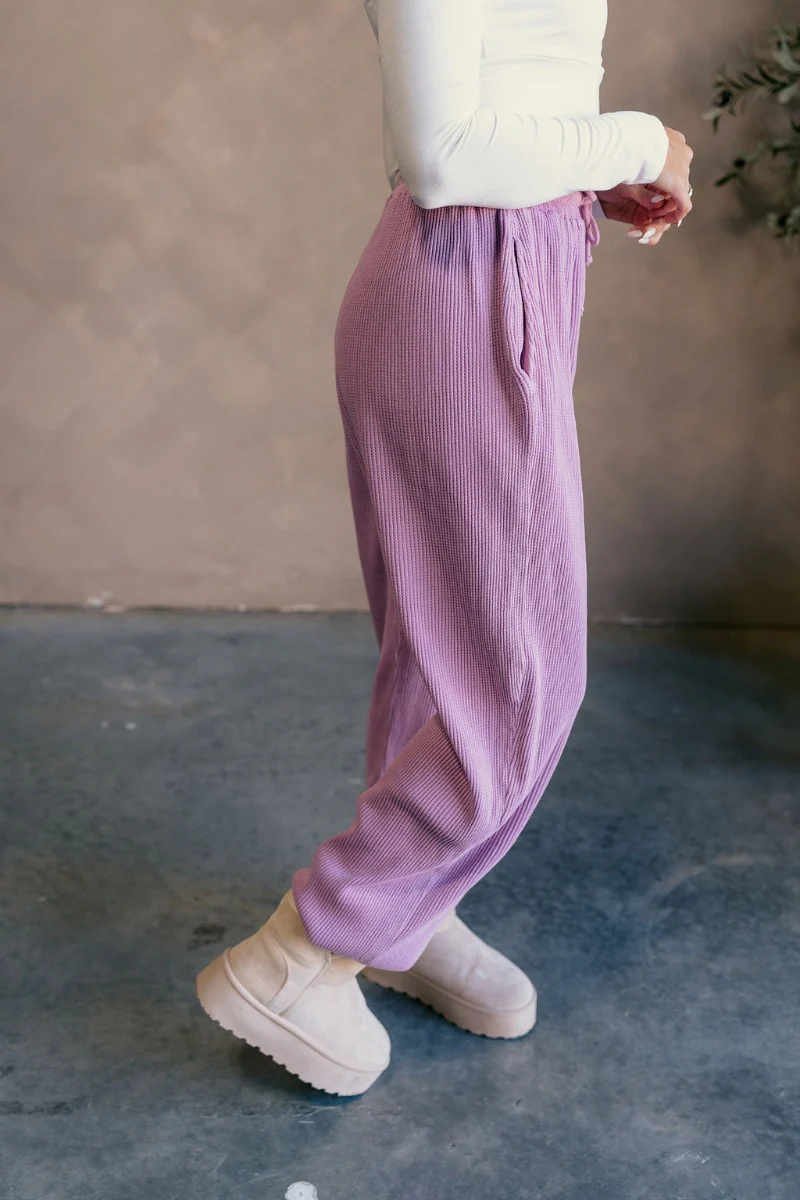 Myla Vintage Purple Drawstring Jogger Pants - Image 7