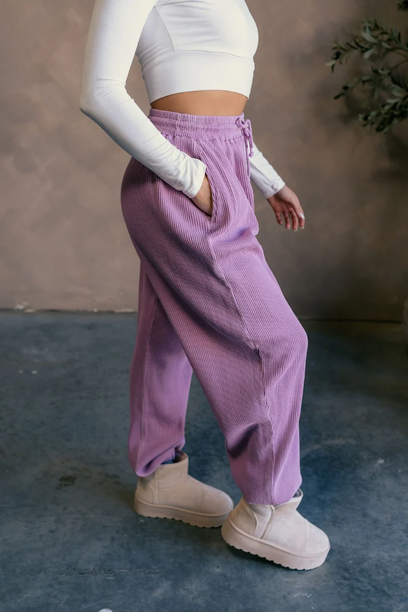 Myla Vintage Purple Drawstring Jogger Pants - Image 8