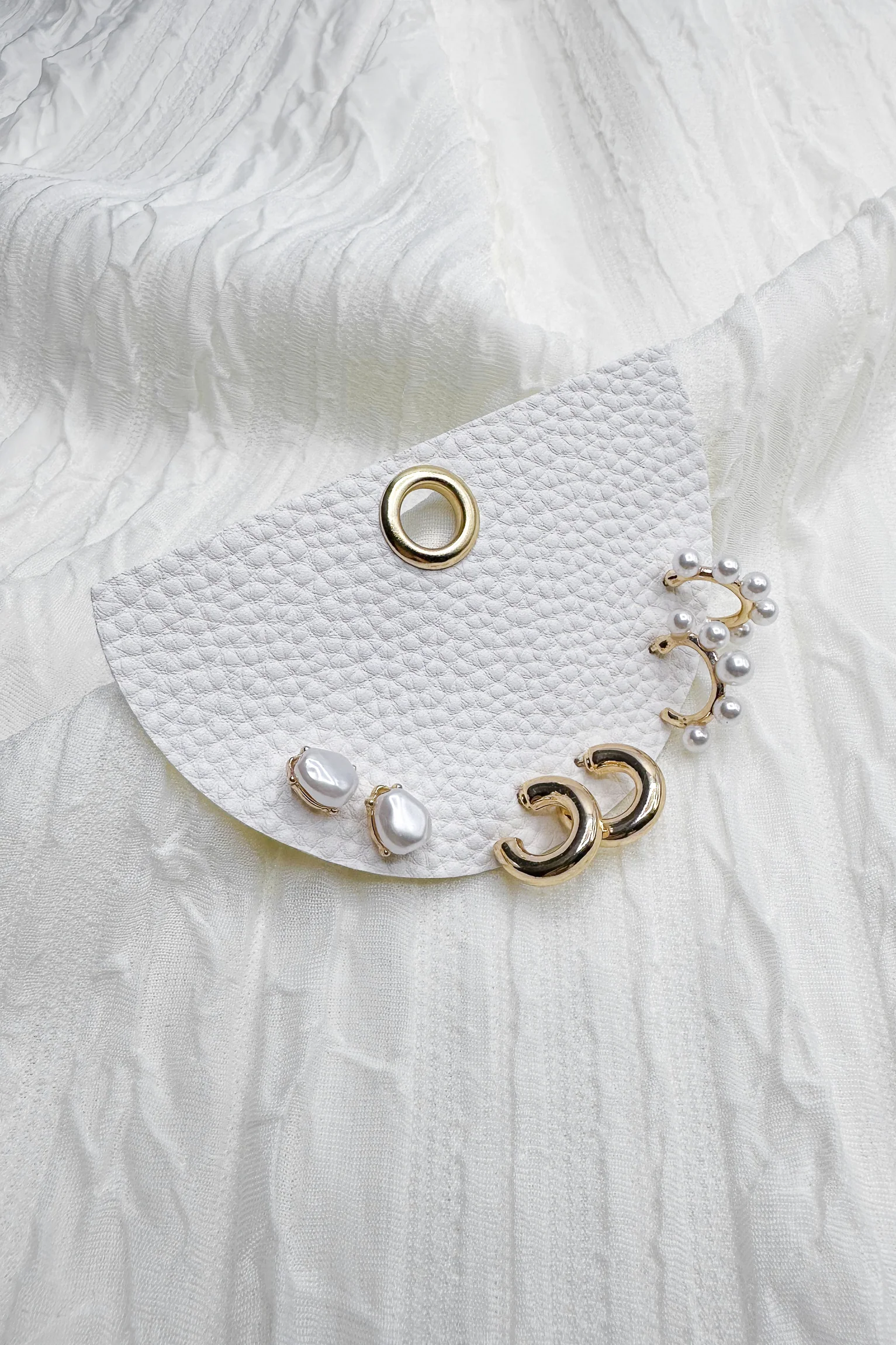 Myra Pearl Stud & Hoop Earring Set - Image 6