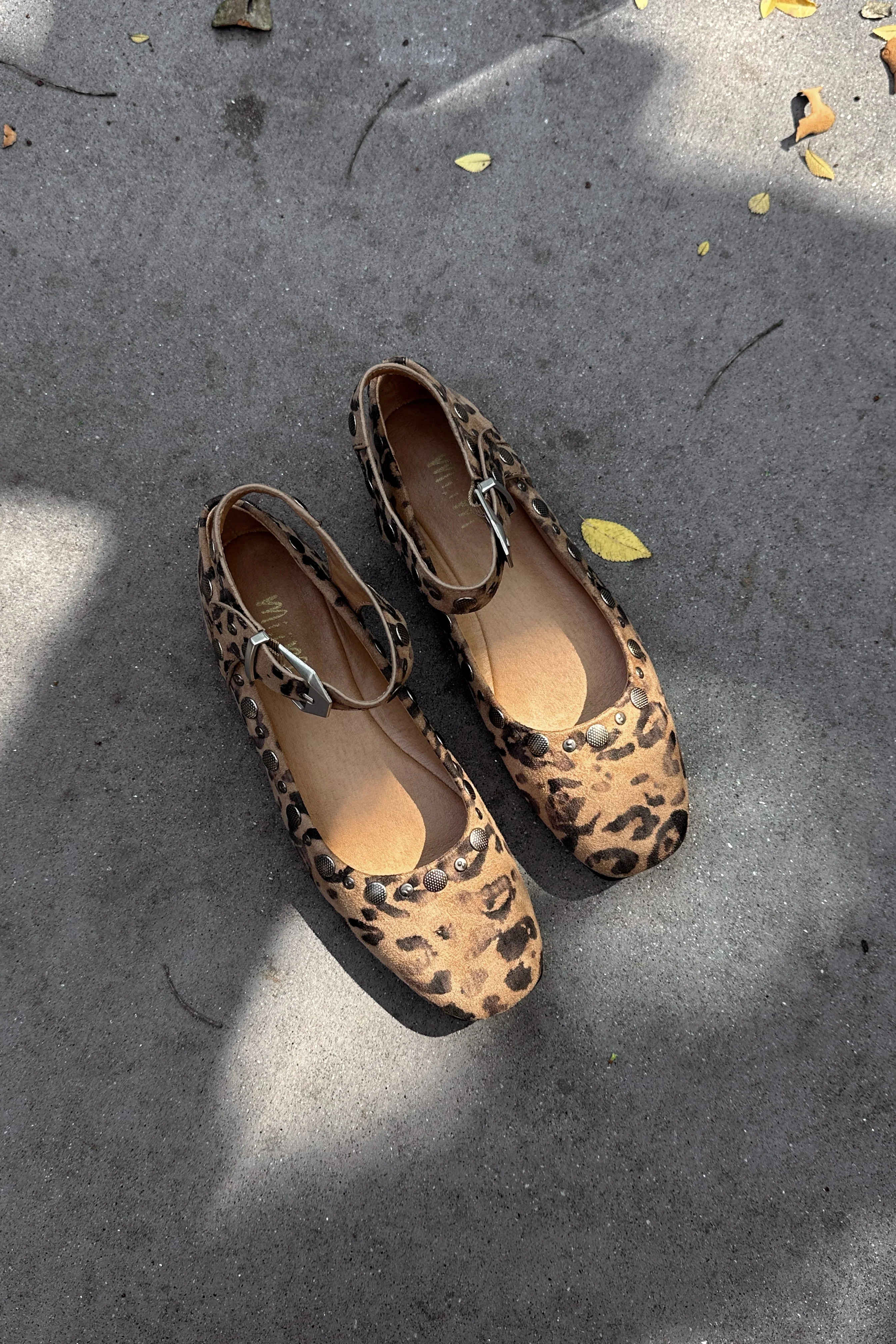 Mystic Leopard Studded Ankle Strap Flat - Image 6