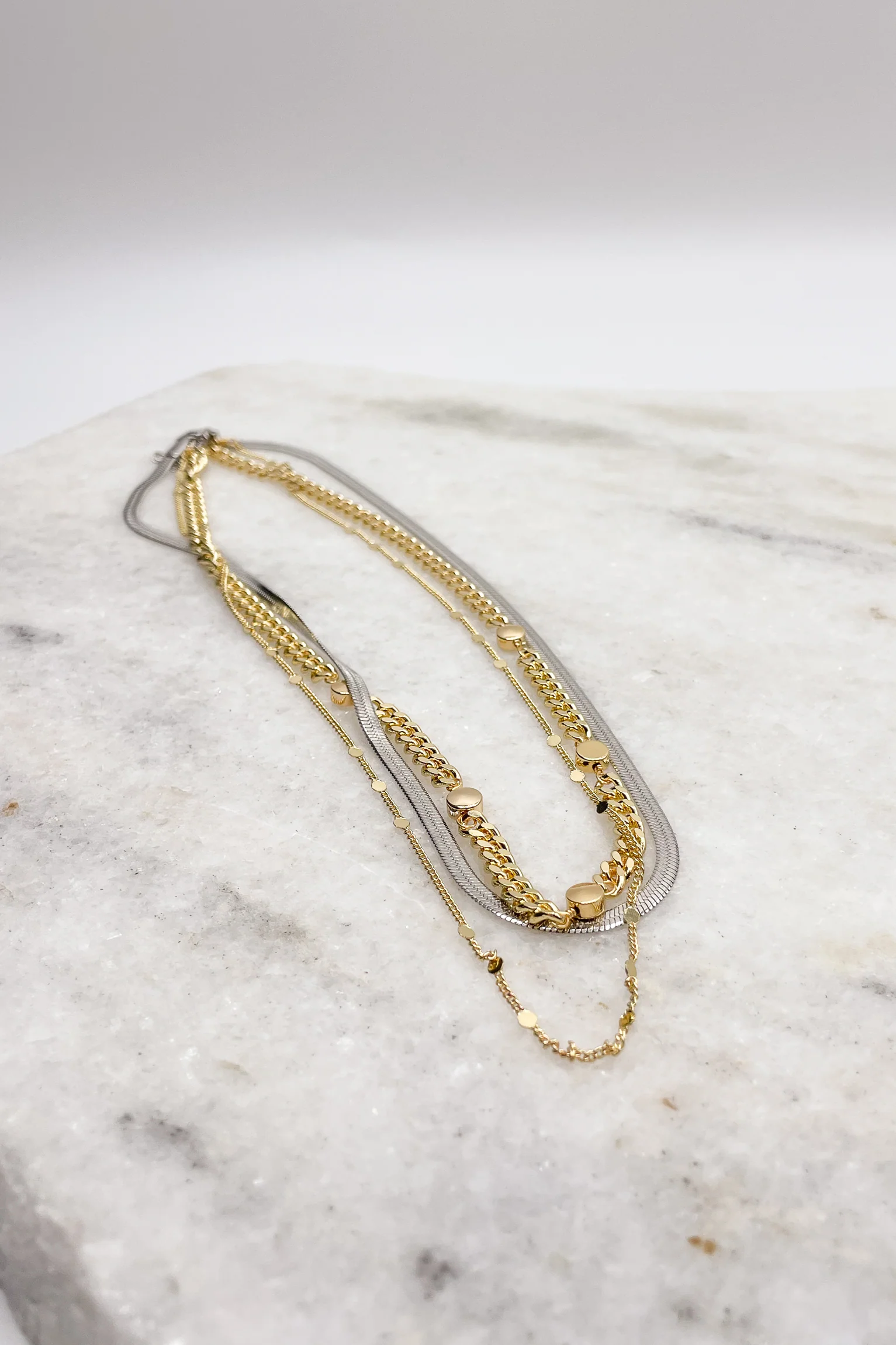 Alaia Gold and Silver Layered Necklace