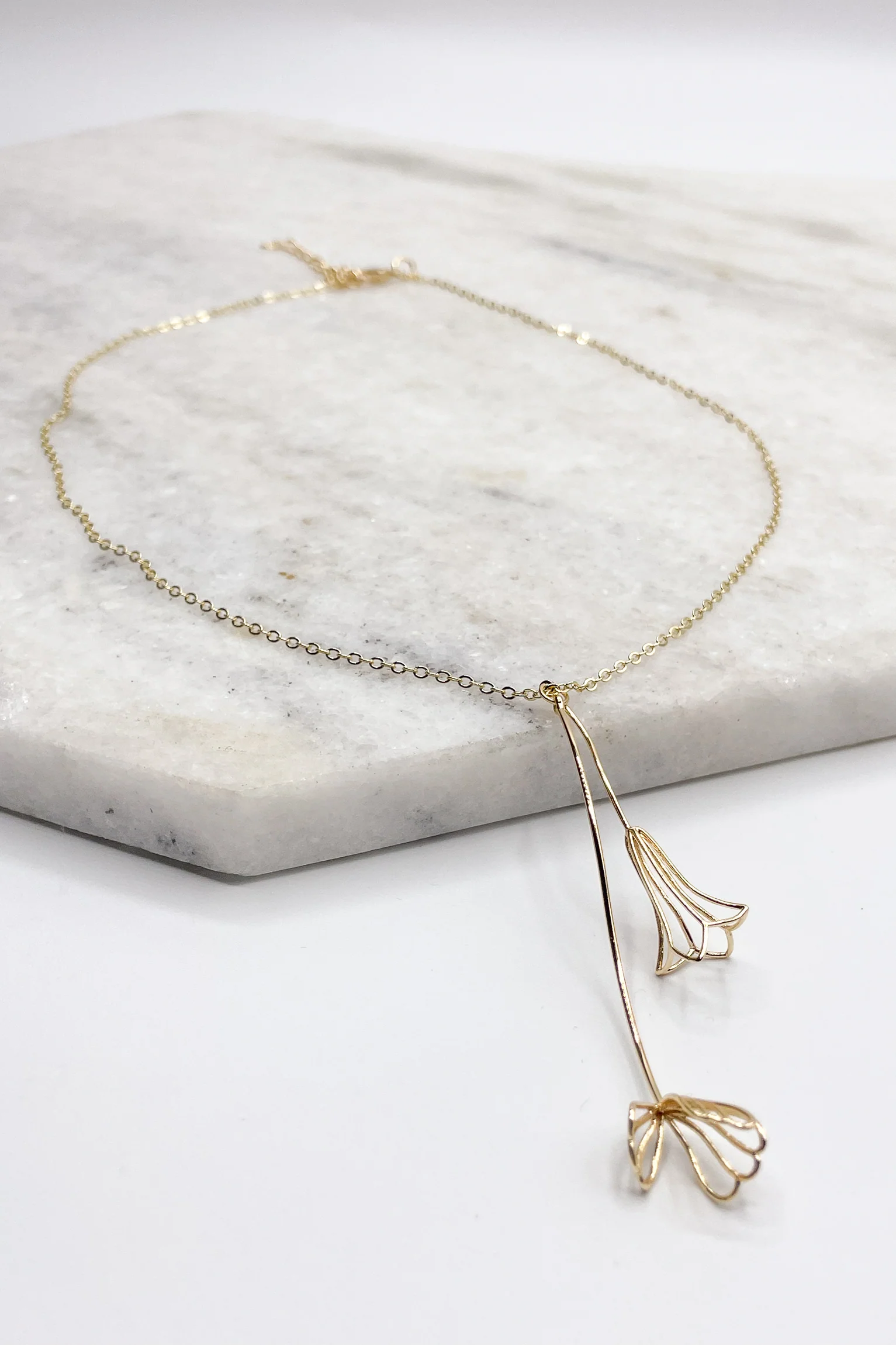Brielle Gold Flower Necklace - Image 2